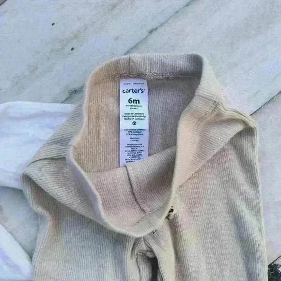 Carter's Baby Girl Leopard Print Cat Top With Tan Stretch Pants Size 6 Months - Picture 7 of 7